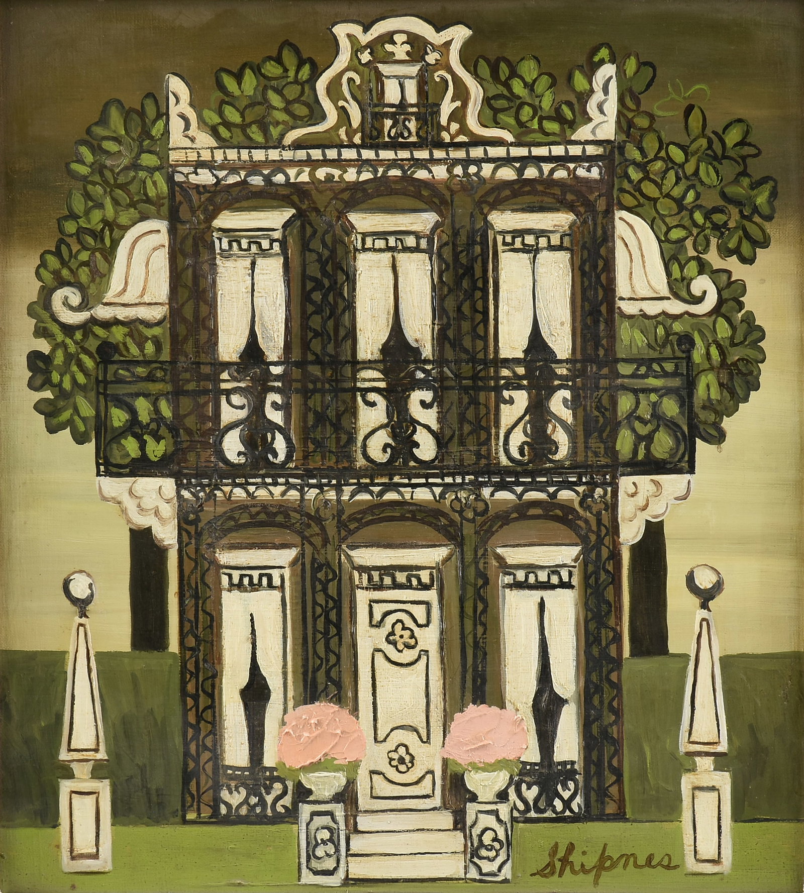 MARY ELLEN SHIPNES (American/Texas 1908-2001) Louisiana Home, MID 20TH CENTURY, (1 of 11)