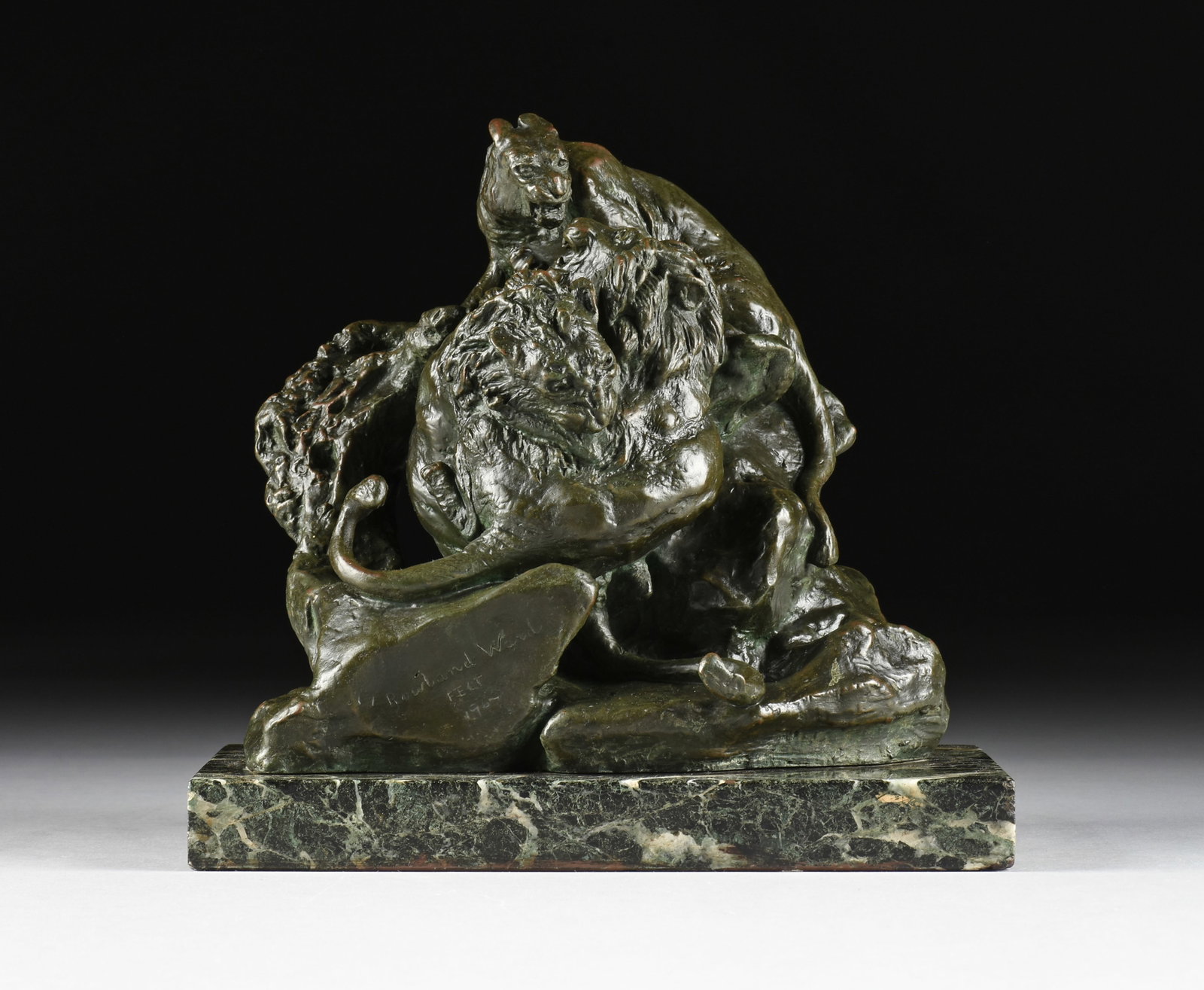 ROWLAND WARD (British 1848-1912) Attacking Lions (Untitled), 1907, (1 of 14)