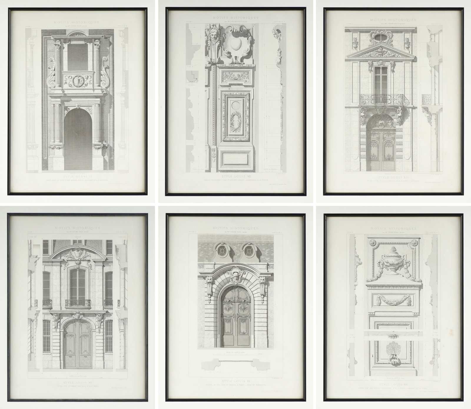 after CÉSAR DALY, SEVEN ENGRAVINGS FROM Motifs Historiques d'Architecture et de Sculpture (1 of 18)