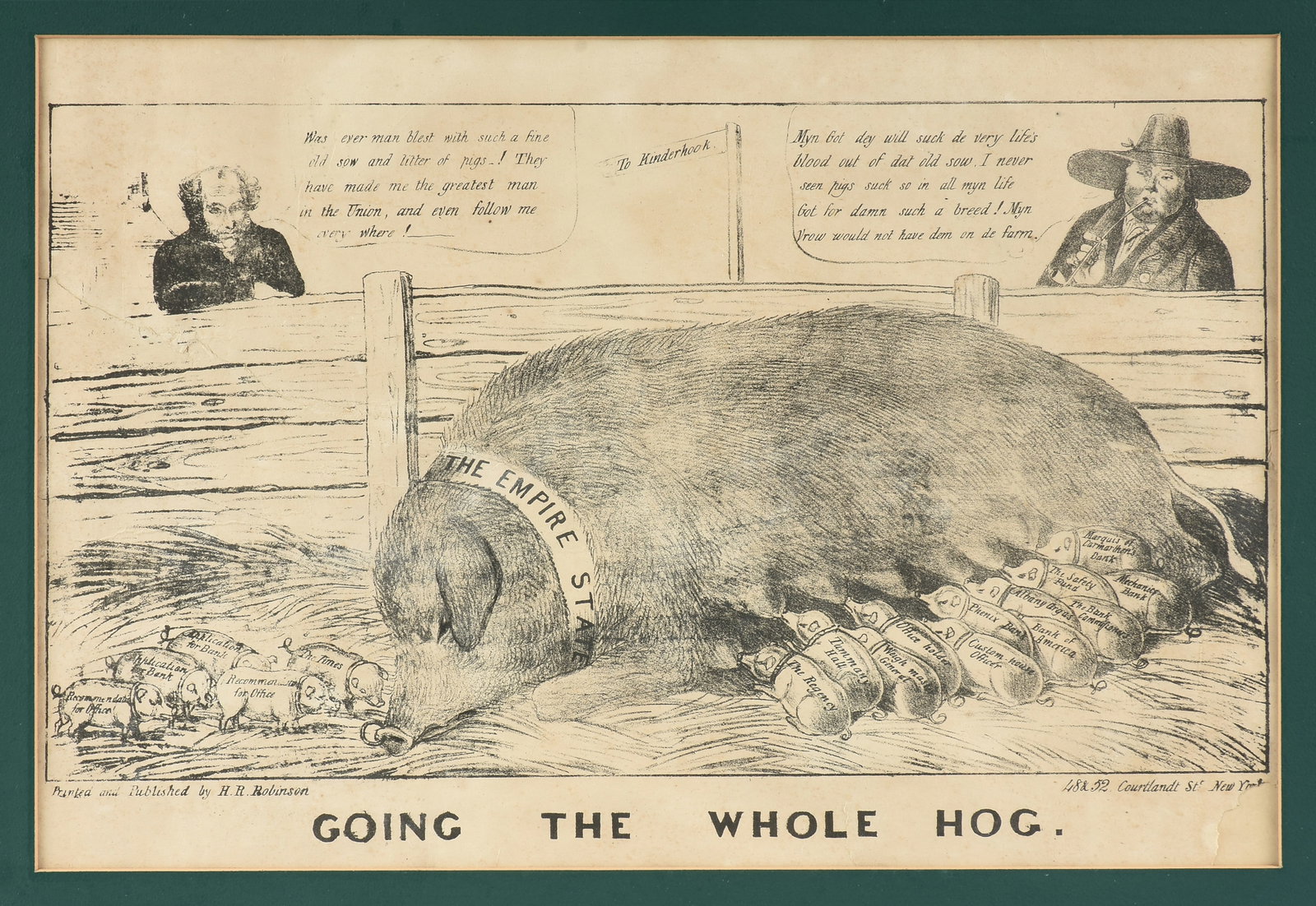 A POLITICAL CARTOON Going the Whole Hog, 1837, (1 of 7)