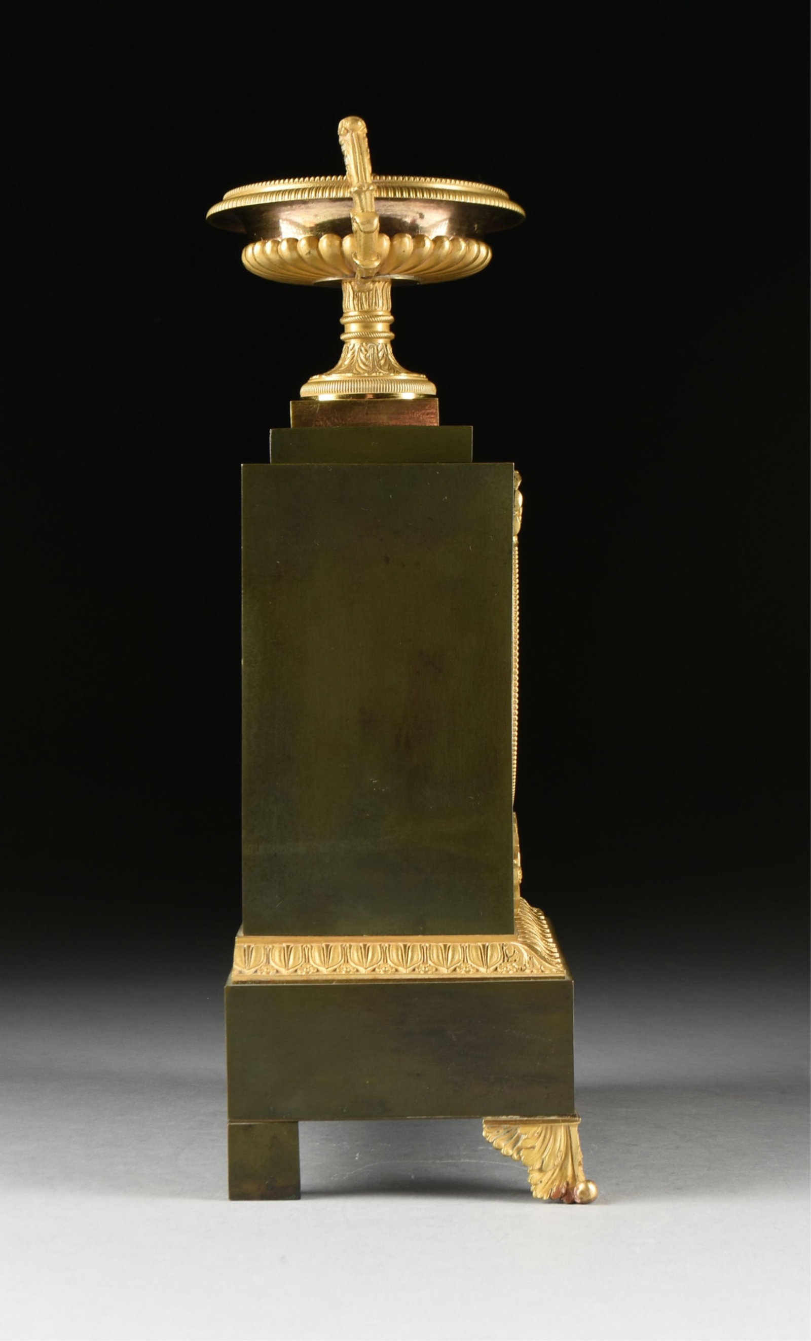 A NEOCLASSICAL BRONZE ORMOLU MANTEL CLOCK, 1820s, - 7