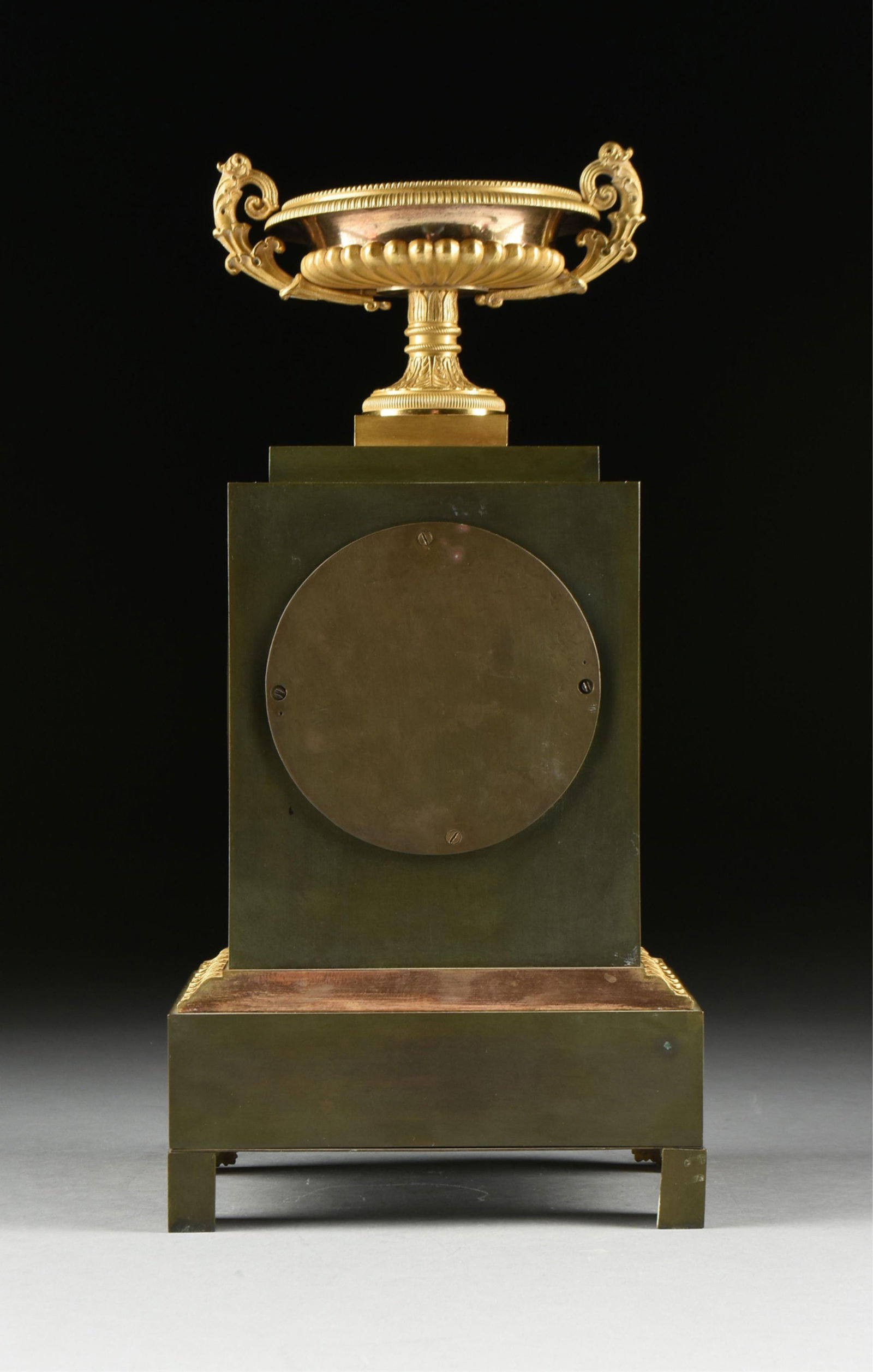 A NEOCLASSICAL BRONZE ORMOLU MANTEL CLOCK, 1820s, - 9