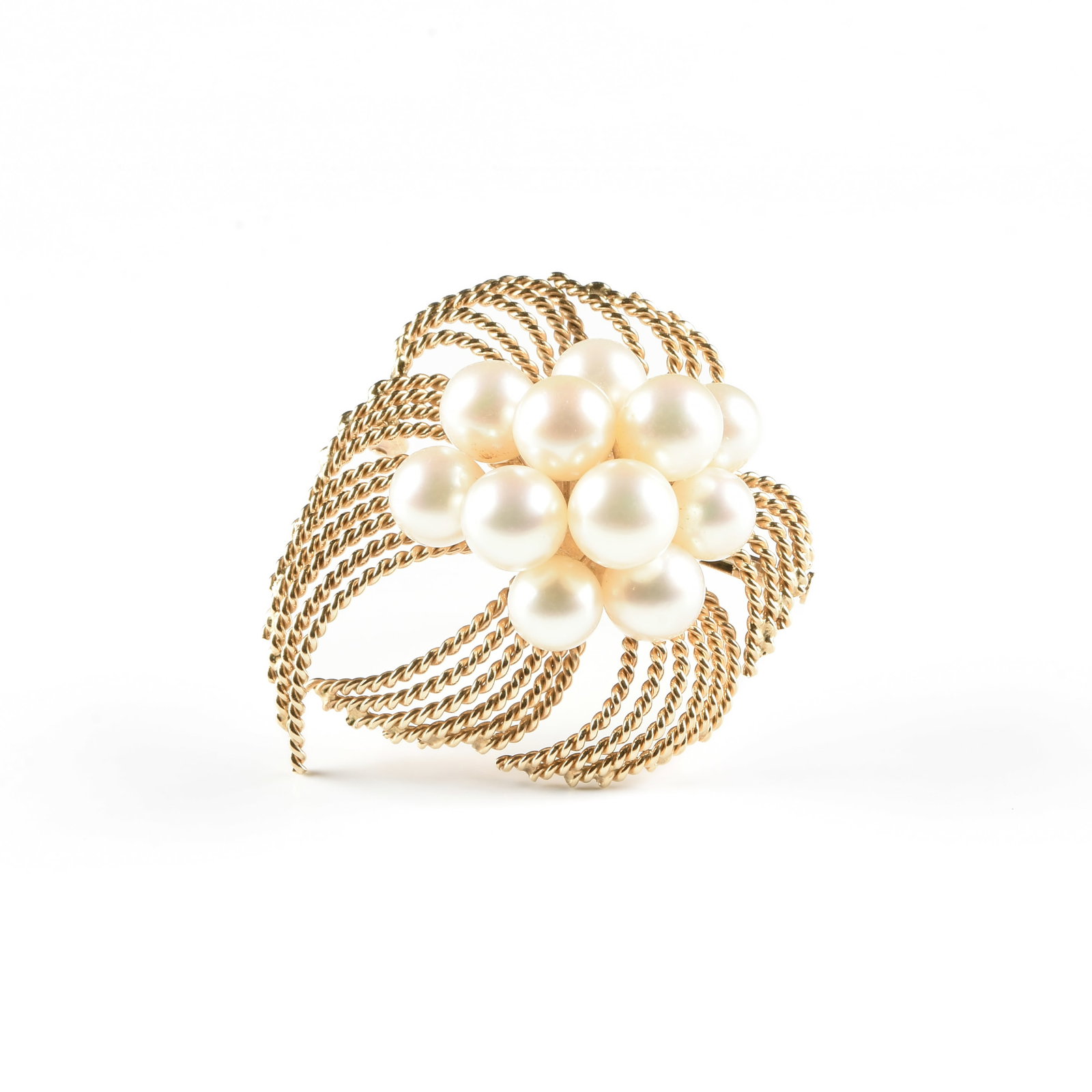 A 14K GOLD AND PEARL BROOCH, (1 of 4)