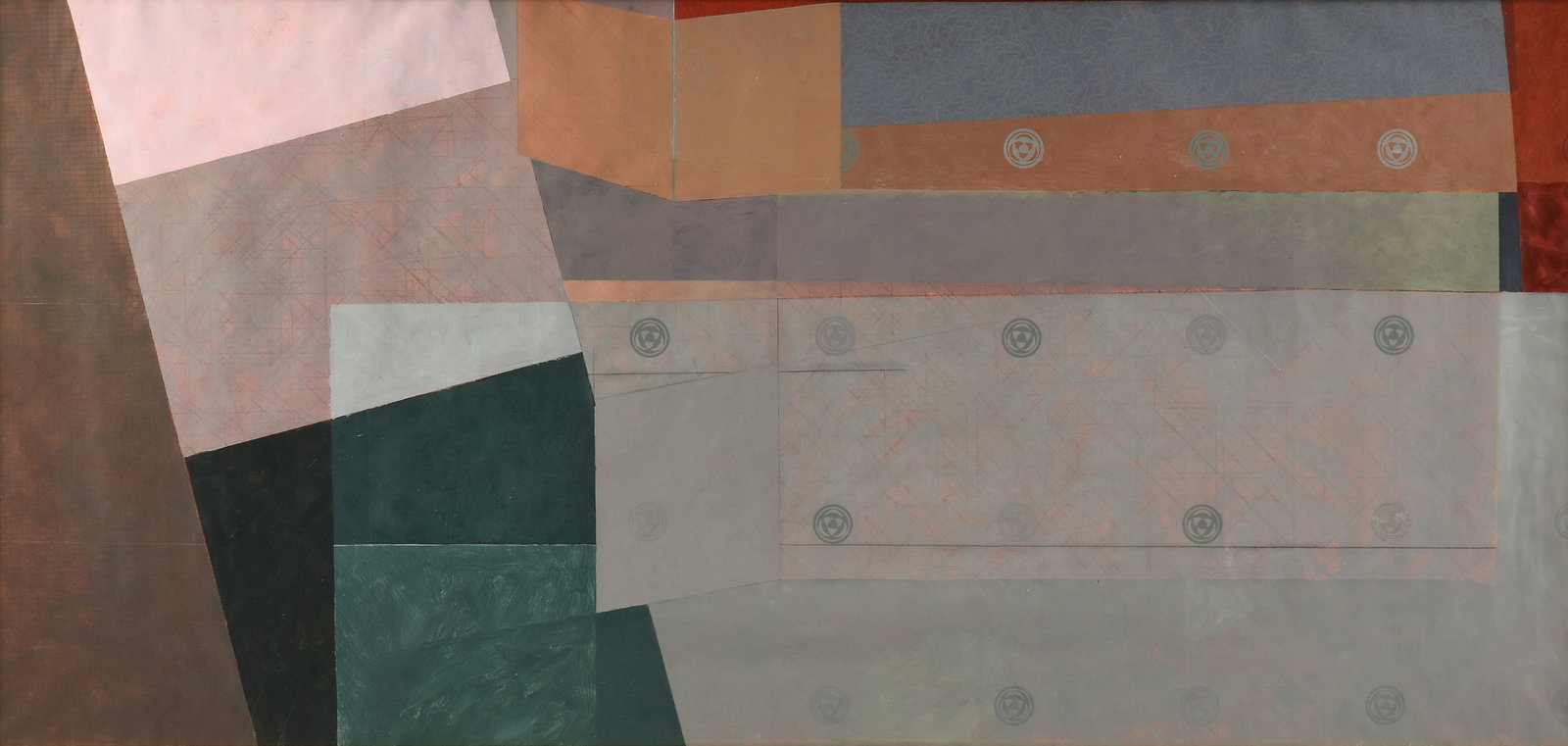 ALLAN OTHO SMITH (American/Texas b. 1949) Ronin XX, 1983,: ALLAN OTHO SMITH (American/Texas b. 1949) Ronin XX, 1983, acrylic on thin Japan paper, titled, signed, and dated lower right, "Ronin XX Allan O Smith '83." 37 x 73 in. (94 x 185.4 cm.), Frame: 43 1/2 