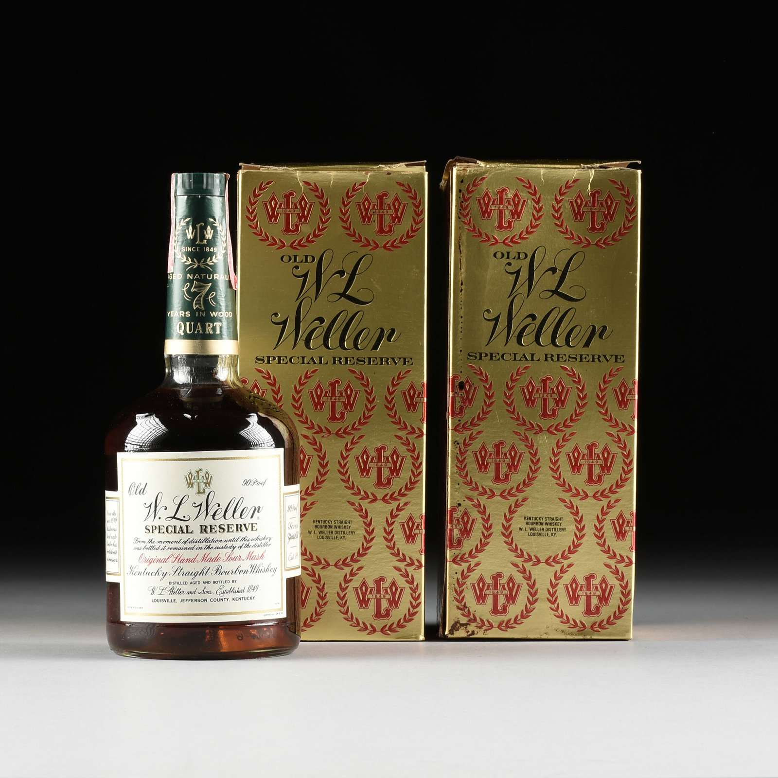TWO BOTTLES OF OLD W.L. WELLER SPECIAL RESERVE BOURBON, AMERICAN, CIRCA 1980, (1 of 6)