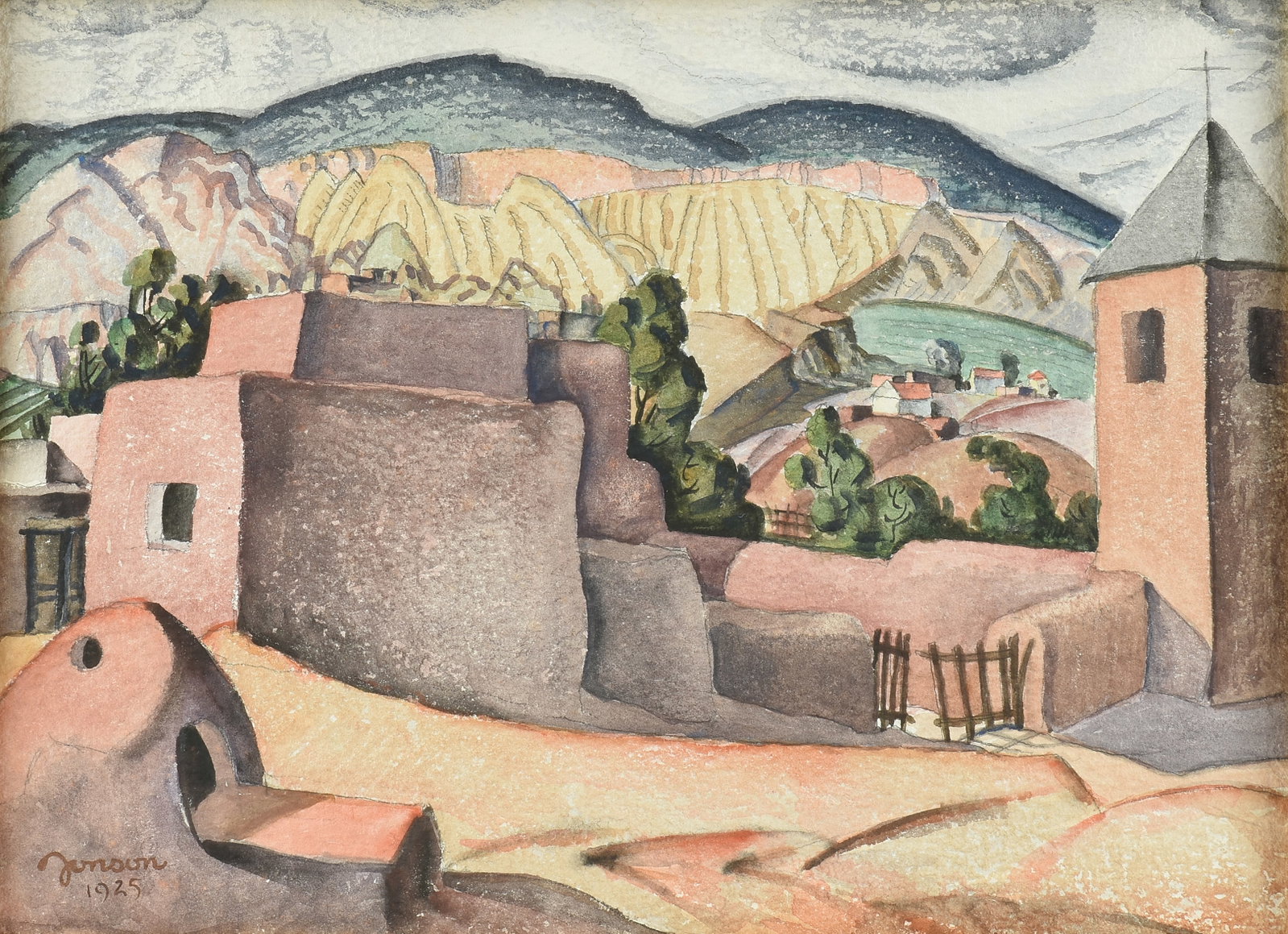 RAYMOND JONSON (American 1891-1982) Village of Chimayo, 1925, (1 of 14)