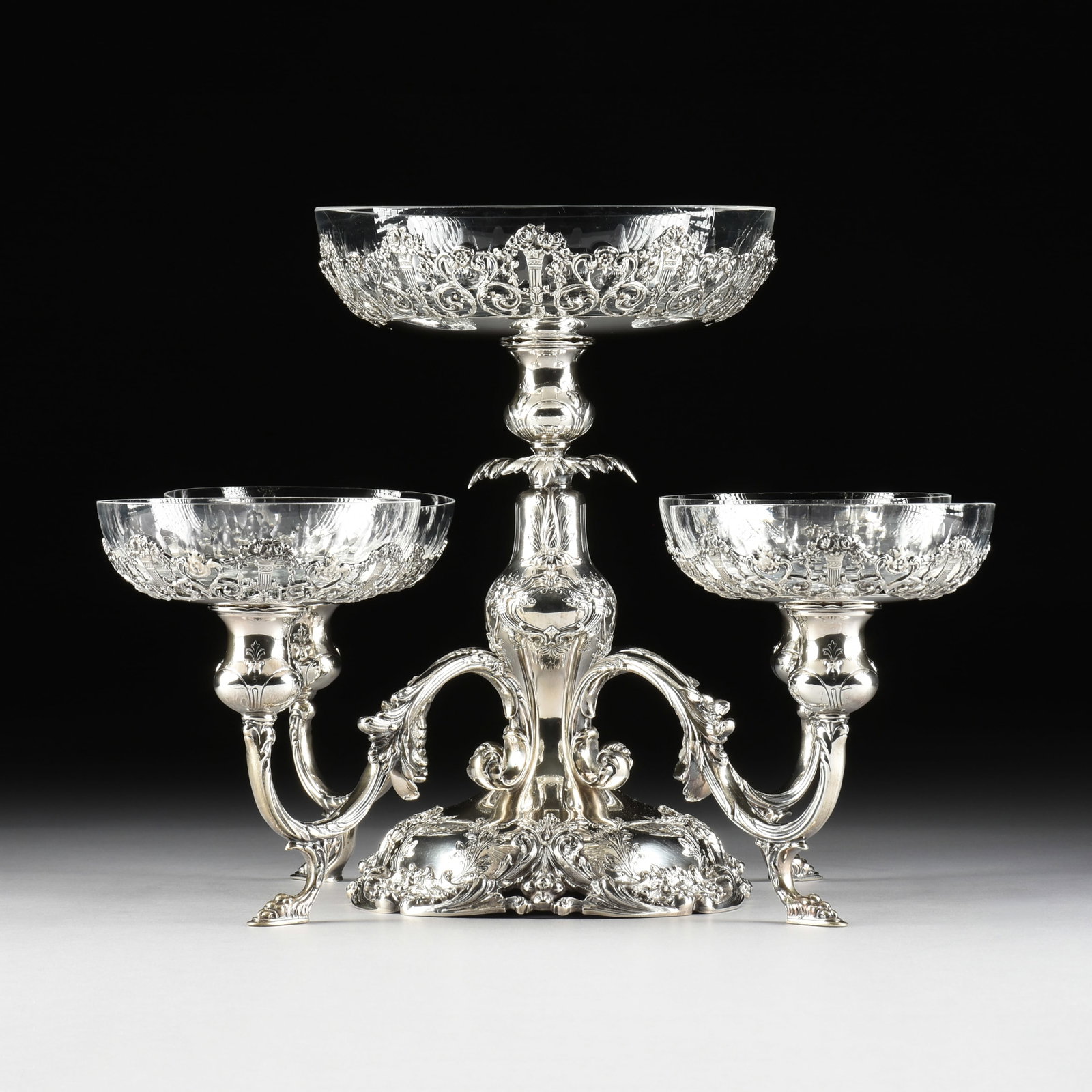 A REED & BARTON STERLING SILVER FRANCIS I EPERGNE, (1 of 13)