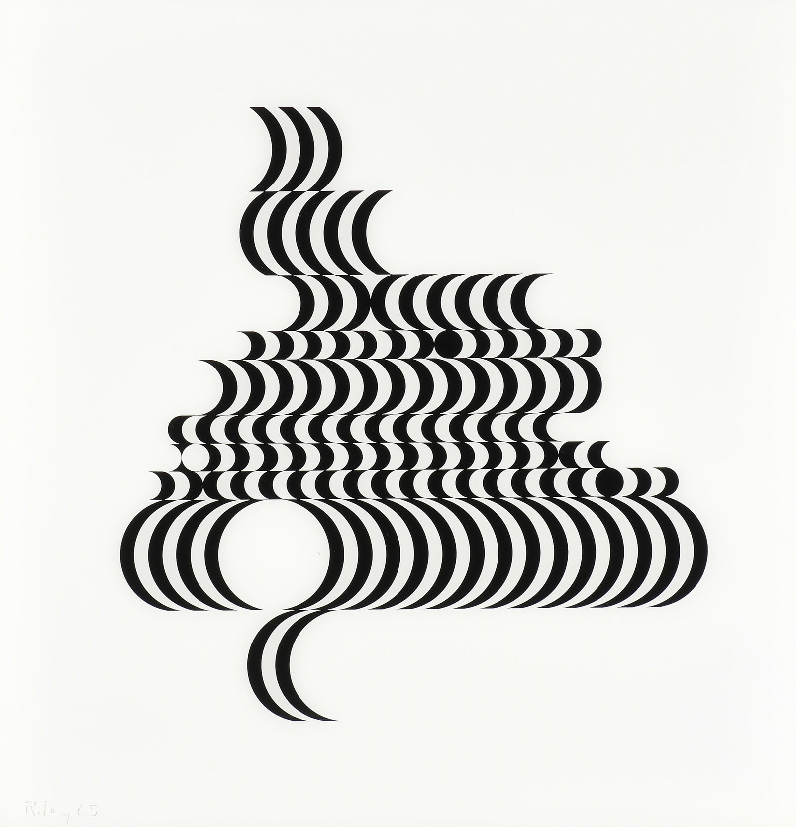 BRIDGET RILEY (British b. 1931) Untitled (Fragment 2), 1965,: BRIDGET RILEY (British b. 1931) Untitled (Fragment 2), 1965, screenprint on acrylic, with incised signature and date lower left, "Riley 65," number 35 from an edition of 75 (plus four artist proofs), 