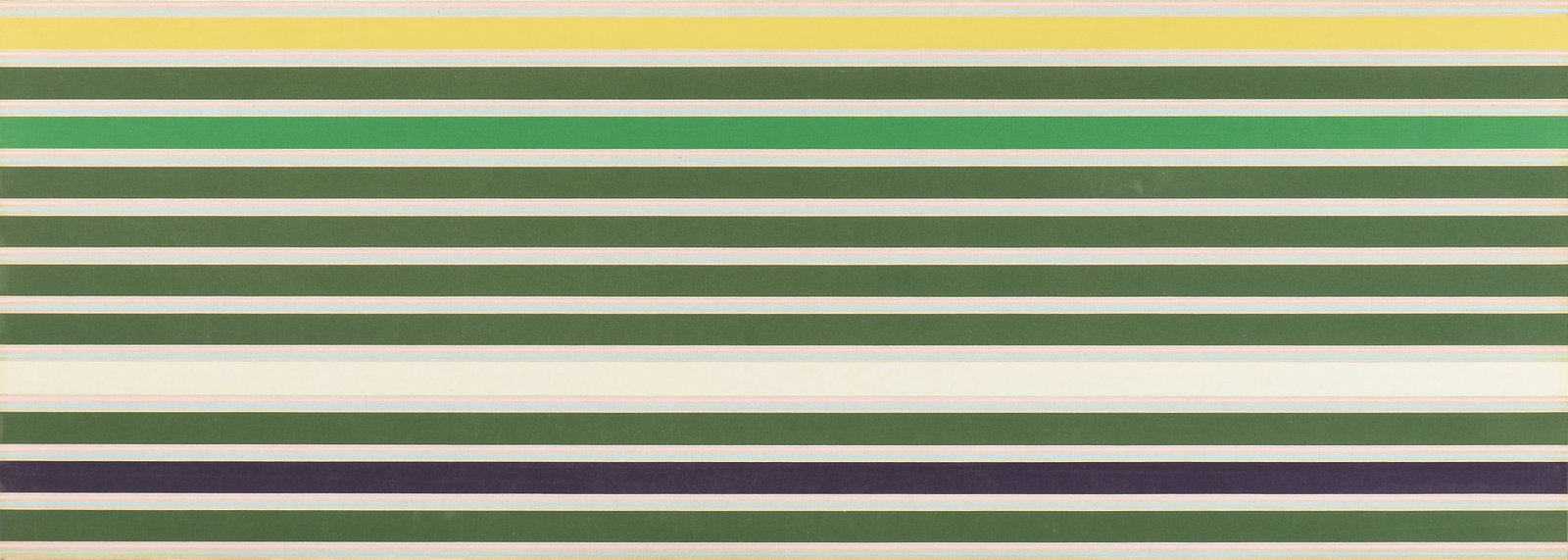 KENNETH NOLAND (American 1924-2010) Shadow Line, 1968,: KENNETH NOLAND (American 1924-2010) Shadow Line, 1968, screenprint on linen laminated to board (as issued), signed and dated on reverse, "Kenneth Noland 1968." 16 3/4 x 47 in. (42.5 x 119.4 cm.), Fram