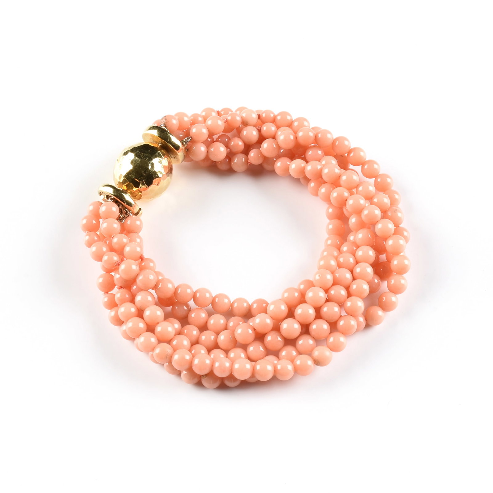 A DAVID WEBB 18K GOLD AND CORAL BRACELET, (1 of 3)
