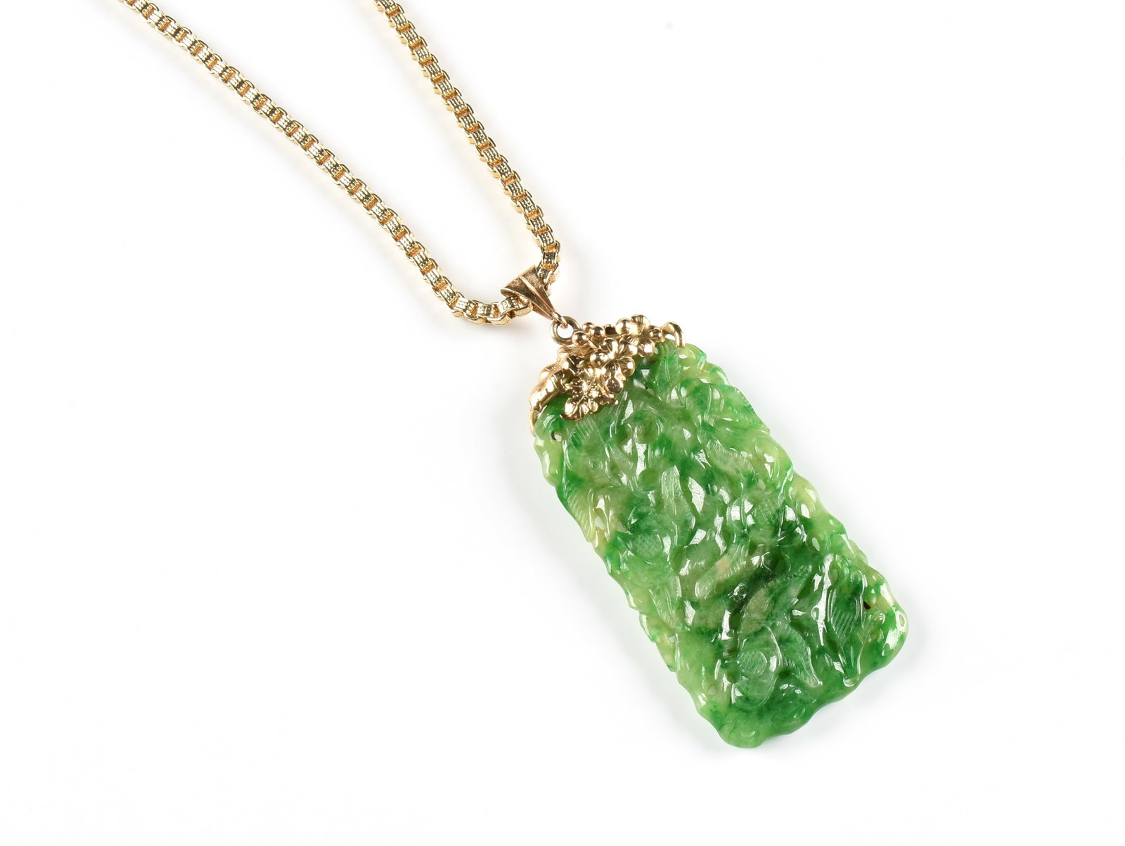 14K GOLD AND JADE NECKLACE, (1 of 4)