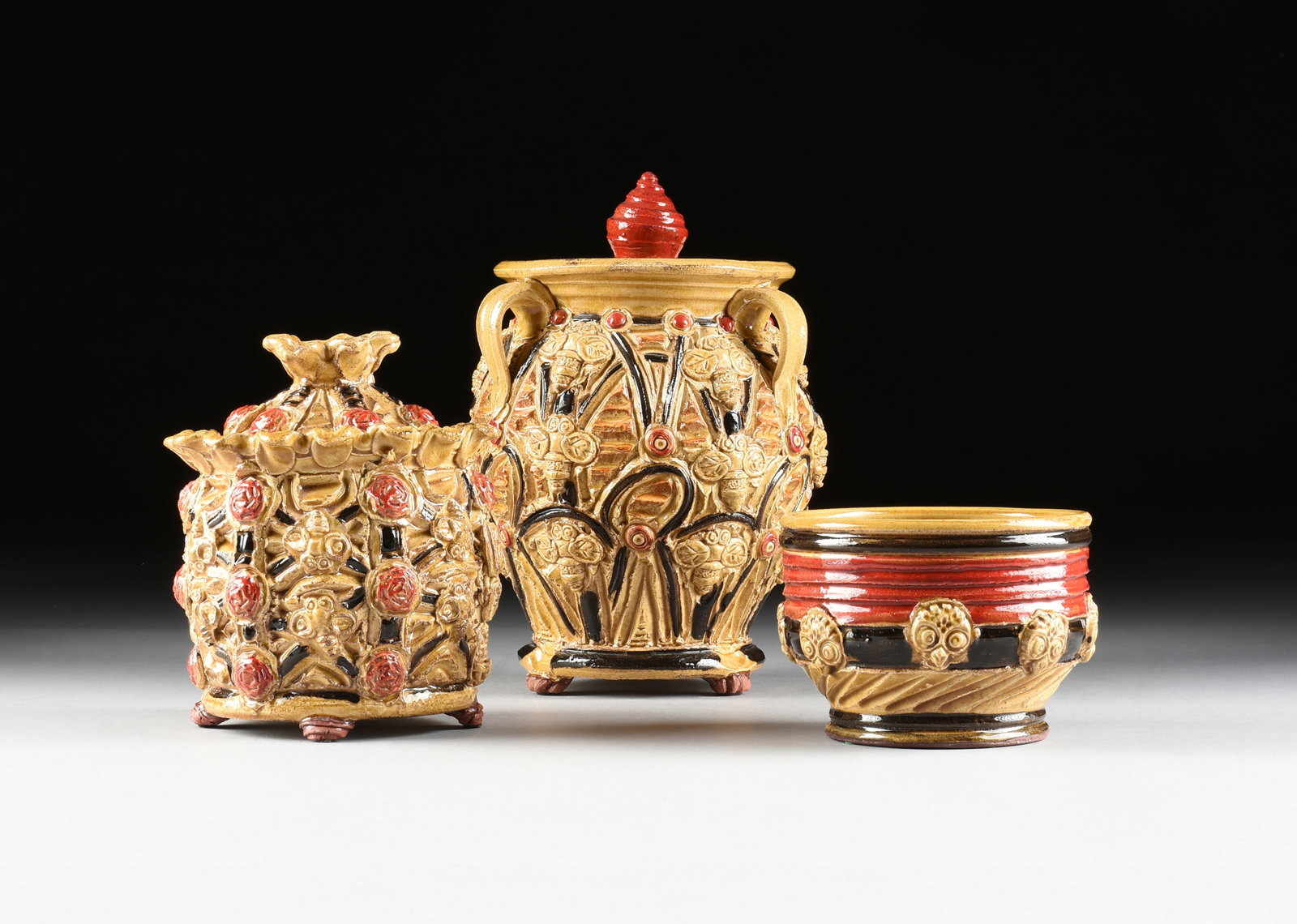 DIANA KERSEY (American/Texas b. 1971) THREE CERAMIC VESSELS, CIRCA 2010, (1 of 17)