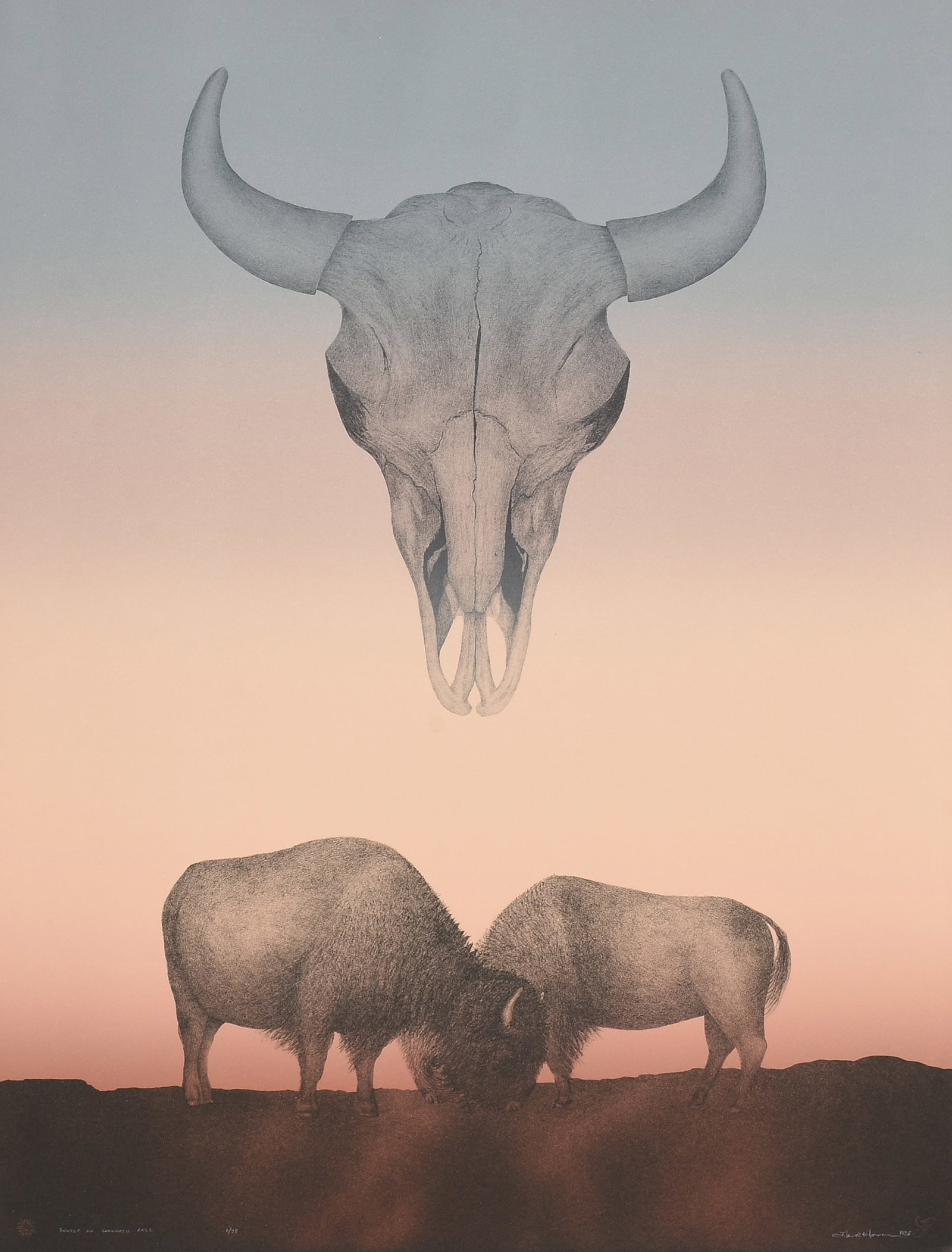FRANK HOWELL (American 1937-1997) Sunset on Wounded Knee, 1994, (1 of 13)