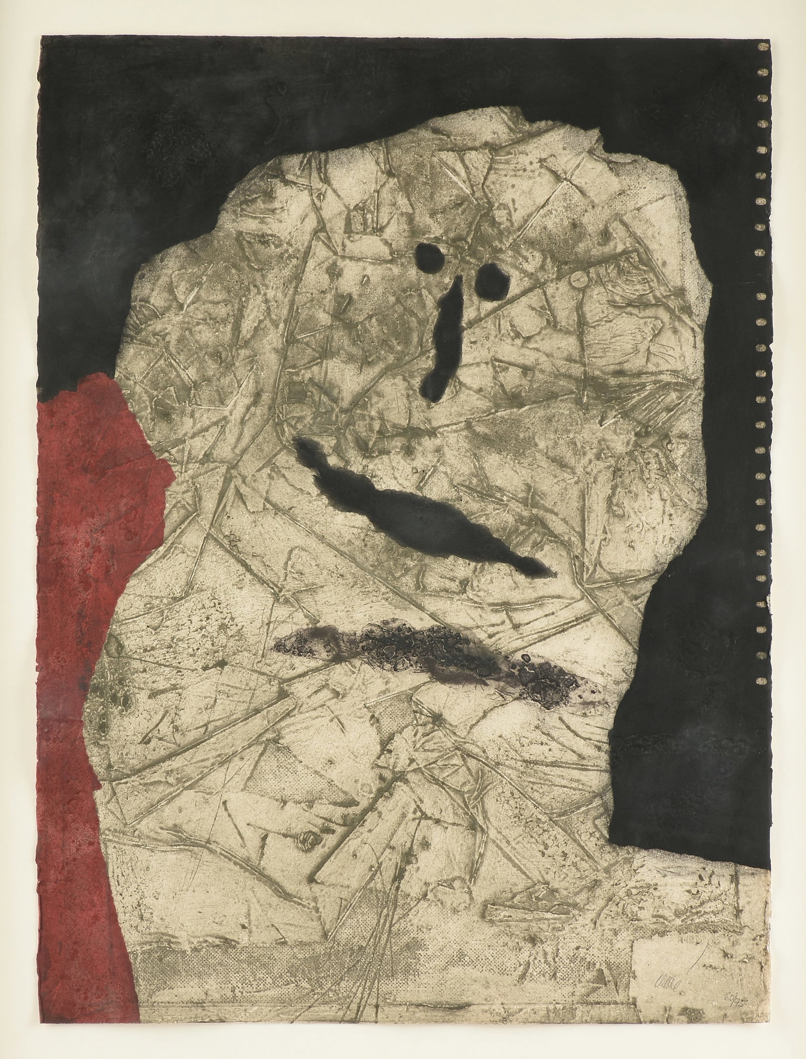 ANTONI CLAVÉ (Spanish 1913-2005) Untitled, CIRCA 1975,: ANTONI CLAVÉ (Spanish 1913-2005) Untitled, CIRCA 1975, etching, aquatint and carborundum on paper, signed and numbered lower right, "Clavé / 60/75," with a label on reverse from Gerhard