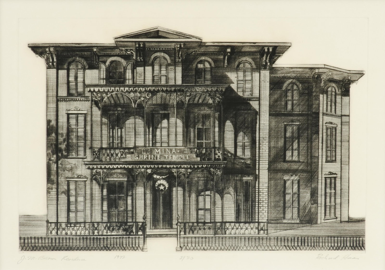 RICHARD HAAS (American b. 1936) THREE ETCHINGS, J. M. Brown Residence, Lucas Apartments, and (1 of 20)
