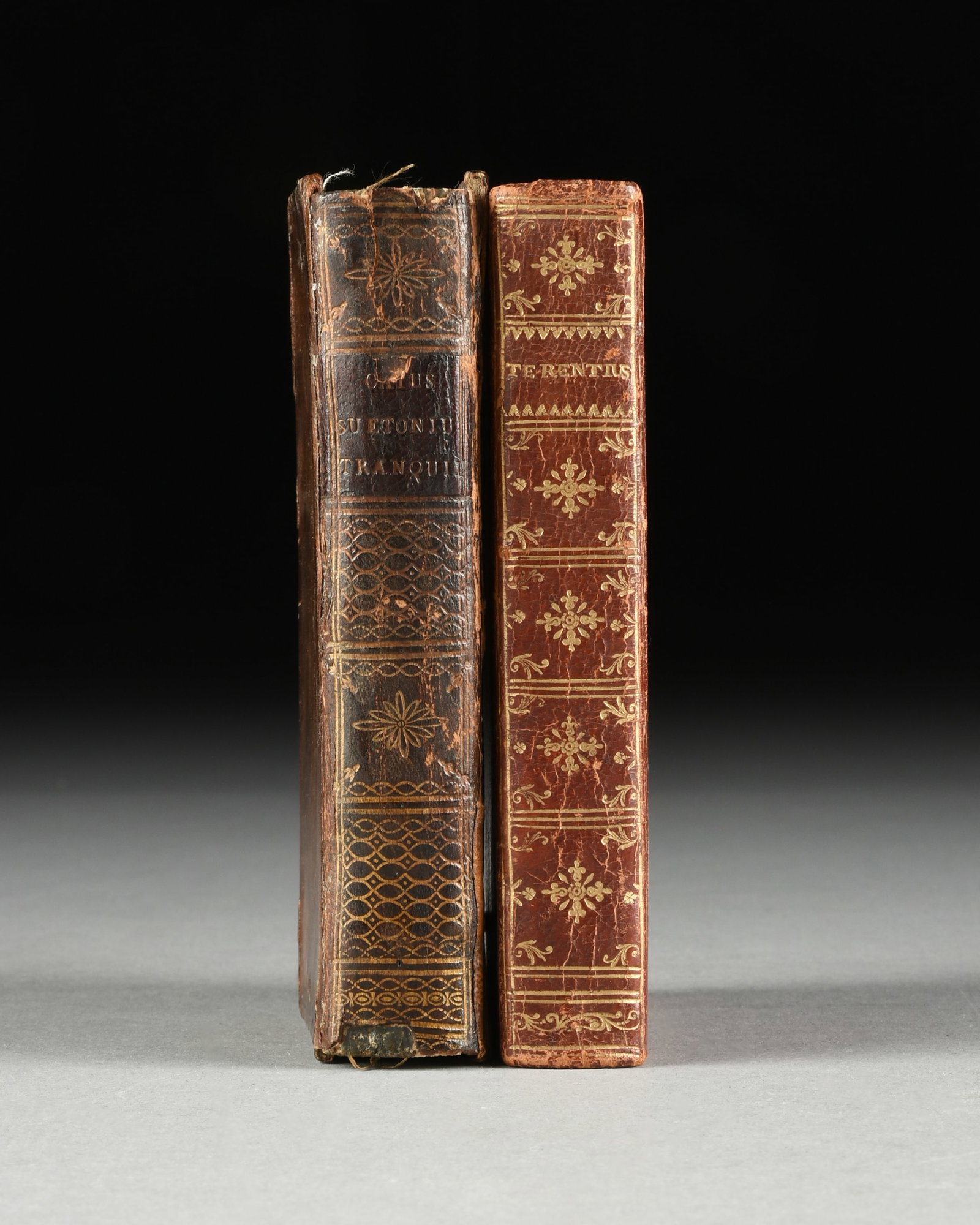 Caius Suetonius Tranquillus AND Terentii Comoediae, 17TH/18TH CENTURY,: Caius Suetonius Tranquillus AND Terentii Comoediae, 17TH/18TH CENTURY, two antique latin books including the Lives of the Twelve Caesars by Suetonius, published in Amsterdam in 1671 and The Comedies