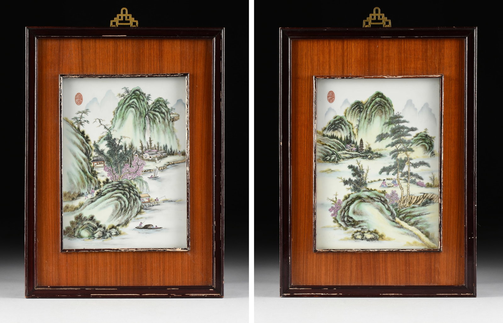 A PAIR OF PORCELAIN PLAQUES, CHINESE, 20TH CENTURY, (1 of 17)