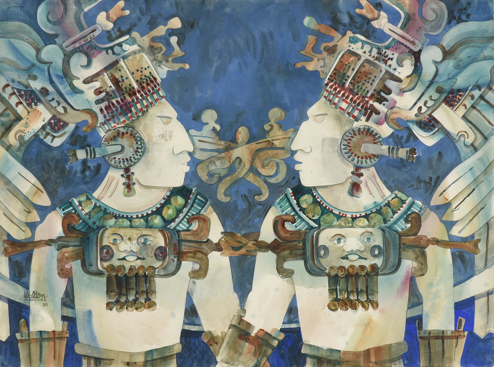 M. DOUGLAS WALTON (American 1942-2024) Maya Warrior Twins from the Popol Vuh, 1980, (1 of 14)