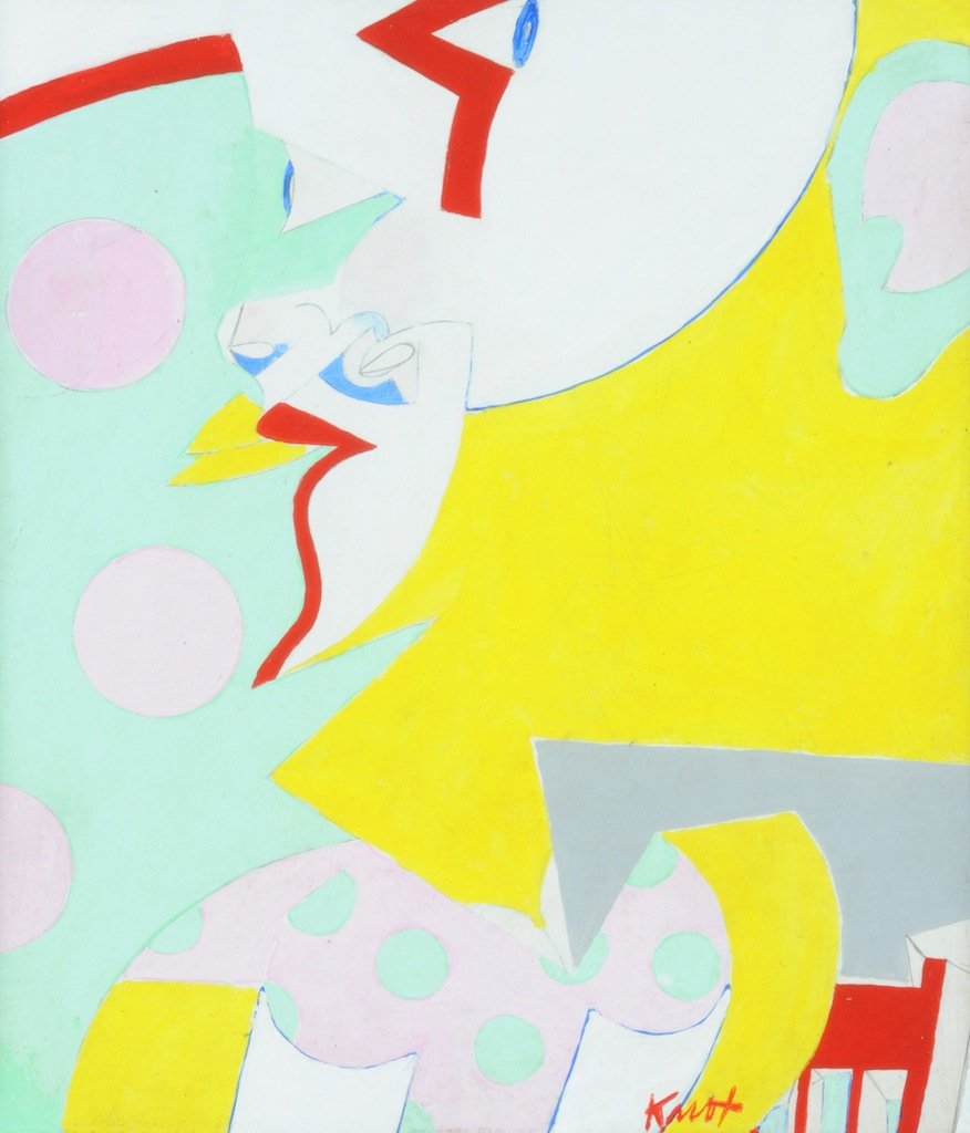 KNOX MARTIN (American b. 1923) A PAINTING, "Untitled,": KNOX MARTIN (American b. 1923) A PAINTING, "Untitled," oil on canvas, signed L/R. 15 1/2" x 13 1/4" Framed. Estimate: $1,500.00 - $2,500.00
