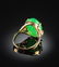 A 14K GOLD PLATED AND APPLE GREEN JADE LADY'S RING, the - 3