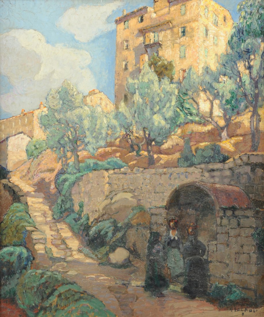 PIERRE GASTON RIGAUD (French 1874-1941) A PAINTING,: PIERRE GASTON RIGAUD (French 1874-1941) A PAINTING, "Scene in Mexico," oil on panel. 21 1/4" x 18" Framed.