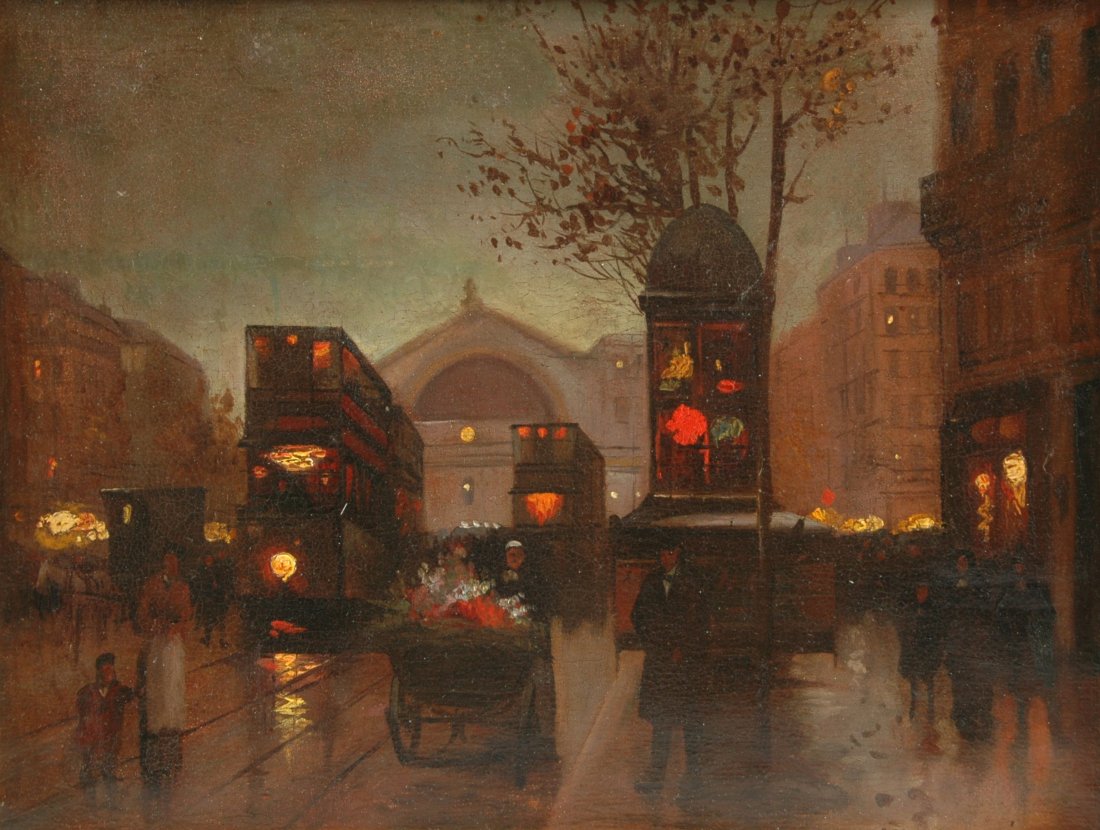 ÉDOUARD CORTÈS (French 1882-1969) A PAINTING, "Paris: ÉDOUARD CORTÈS (French 1882-1969) A PAINTING, "Paris Street Scene," oil on canvas, signed L/R. 13" x 18" Framed.This painting is accompanied by a letter of authenticity by Mr. David Klein