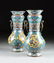 A PAIR OF LARGE VINTAGE CHINESE POLYCHROME DRAGON AND
