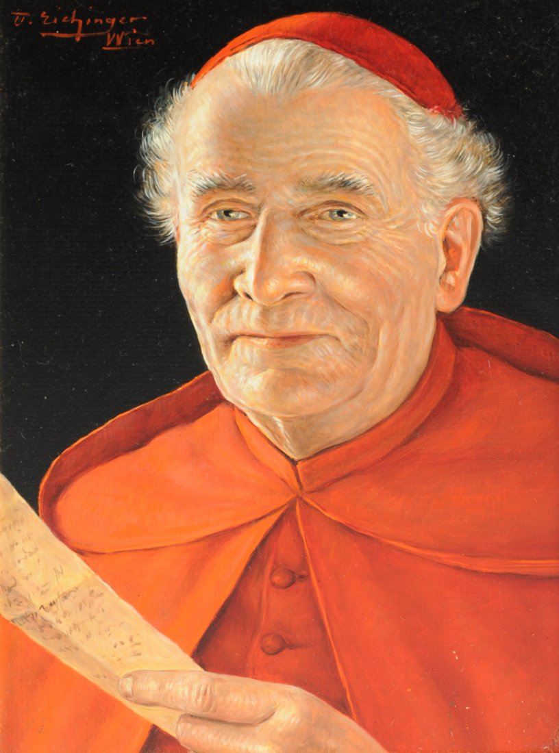 OTTO EICHINGER (Austrian 1922-2004) A PAINTING, "The: OTTO EICHINGER (Austrian 1922-2004) A PAINTING, "The Cardinal," oil on board, signed U/L. 12" x 9 1/2"