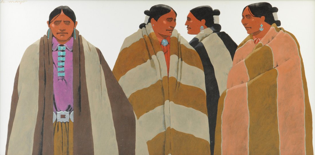 LOUIS DE MAYO (American b. 1926) A PAINTING, "Gathering (1 of 10)