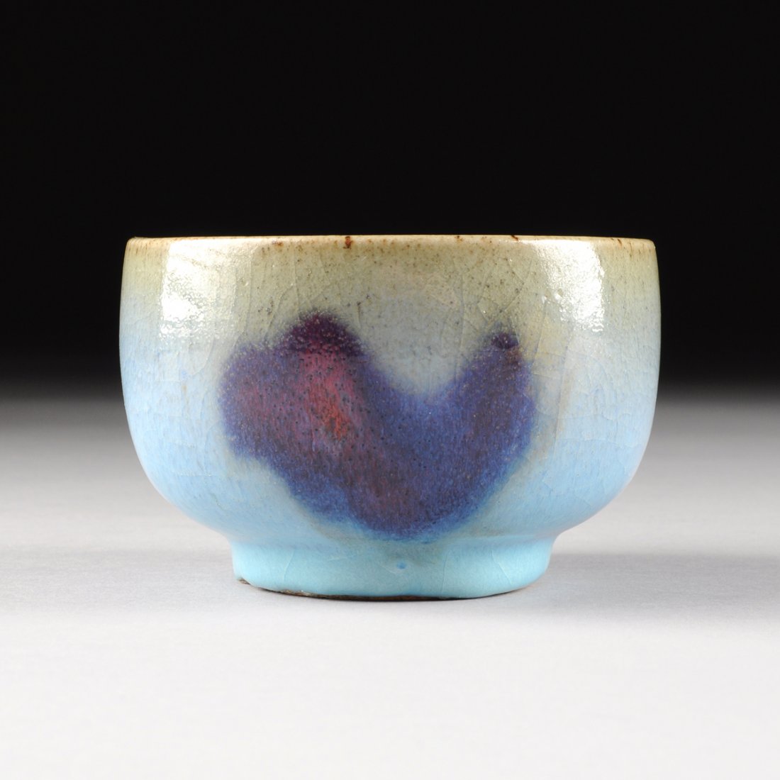 A CHINESE BLUE GROUND GLAZED JUN WARE BOWL, (1 of 5)