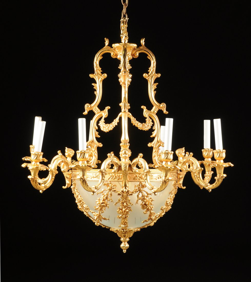 A CONTINENTAL ROCOCO REVIVAL NIGHT LIGHT GILT BRONZE (1 of 9)