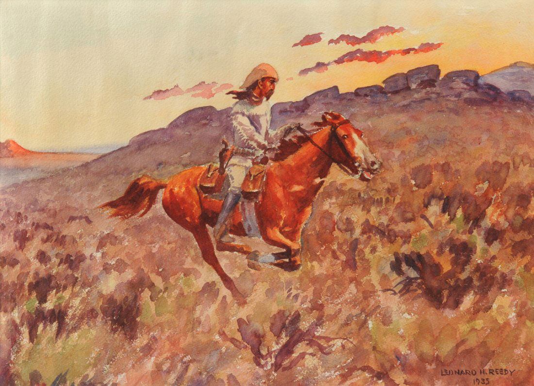 LEONARD REEDY (American 1899-1956) A PAINTING, "Buffalo (1 of 10)