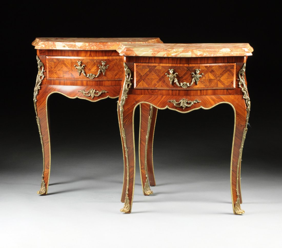 A PAIR OF LOUIS XV STYLE COMMODES EN CONSOLE, 20TH (1 of 10)