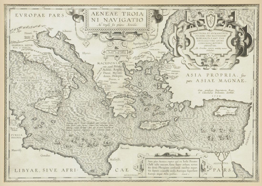 A FRAMED FLEMISH COPPER PLATE CARTOGRAPHIC ENGRAVING (1 of 7)