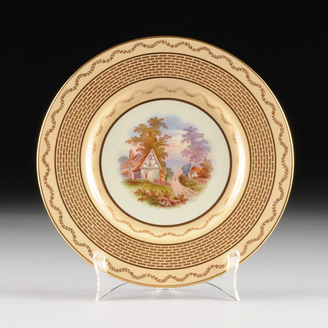 A SET OF TWELVE COPELAND SPODE HAND PAINTED AND ARTIST (1 of 7)