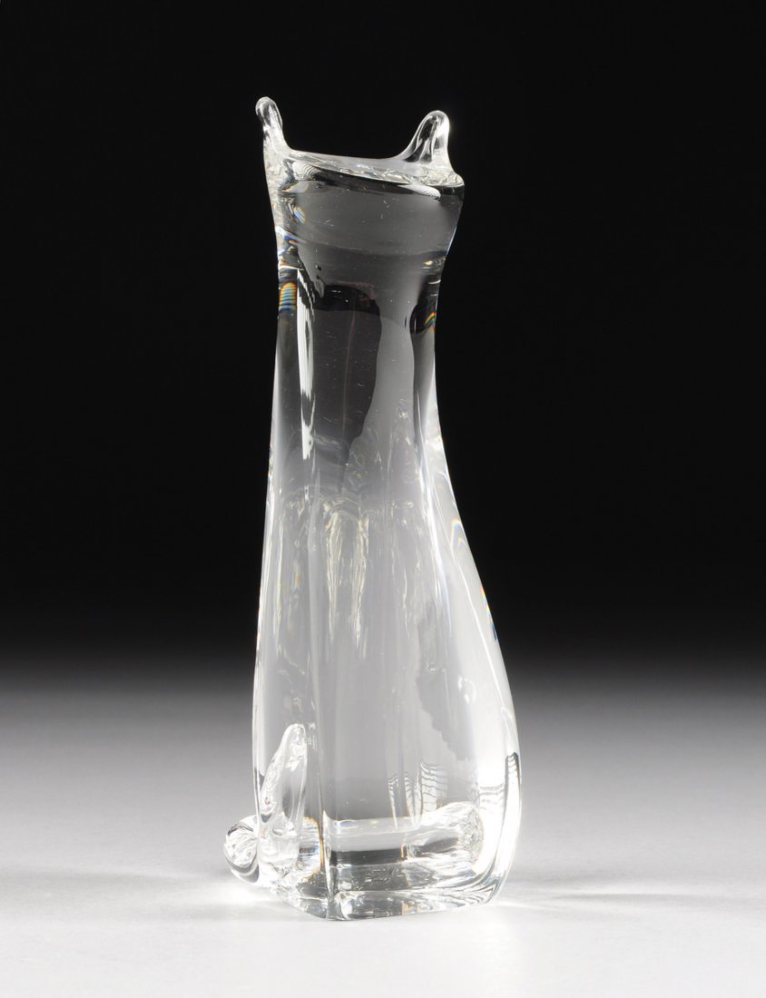 A STEUBEN CLEAR CRYSTAL FIGURATIVE SCULPTURE, SIGNED, (1 of 8)