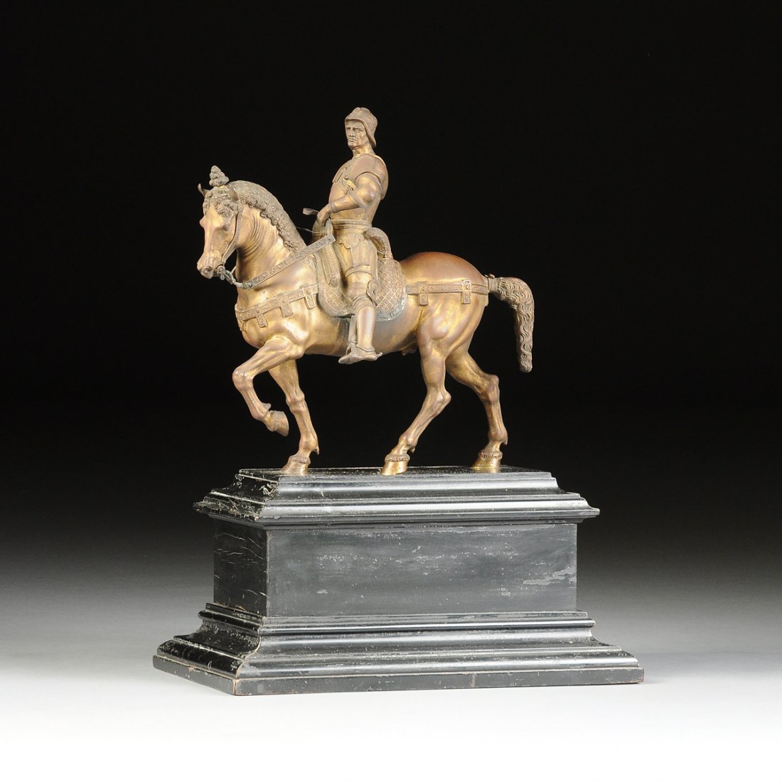 AN ITALIAN GILT METAL EQUESTRIAN MODEL OF THE (1 of 8)
