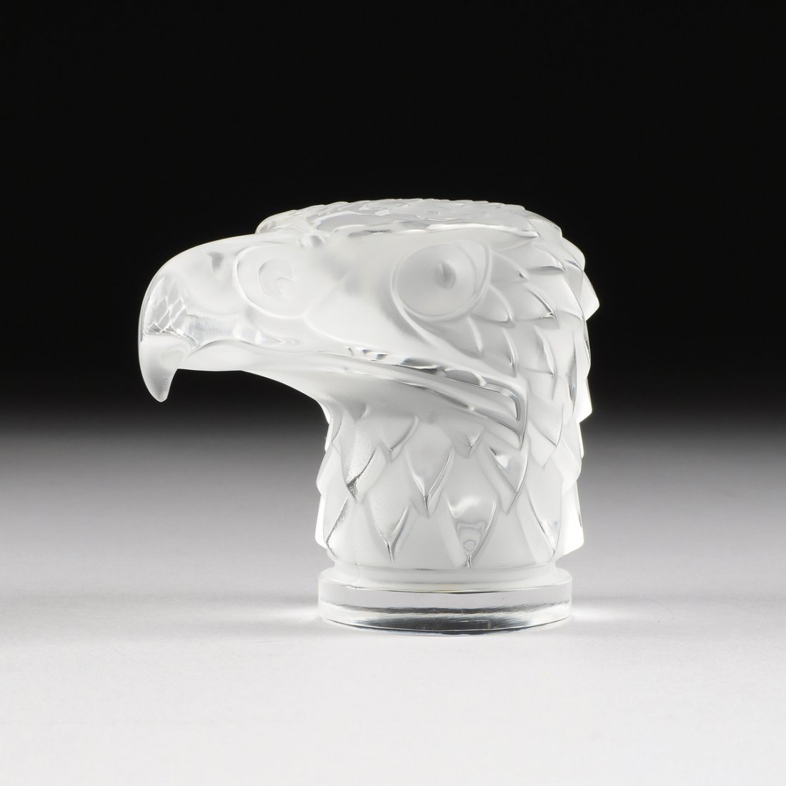 A LALIQUE CLEAR AND FROSTED GLASS "TETE D'AIGLE" EAGLE (1 of 7)