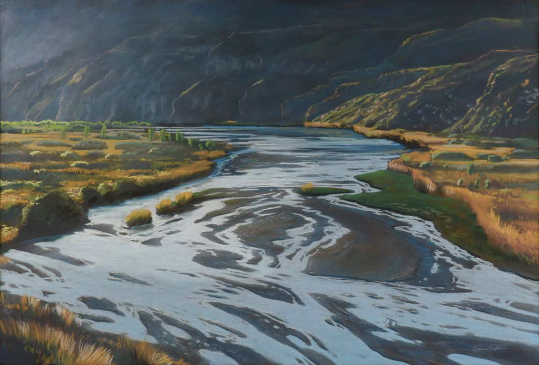 AMERICAN SCHOOL (20th Century) A PAINTING, "River (1 of 10)