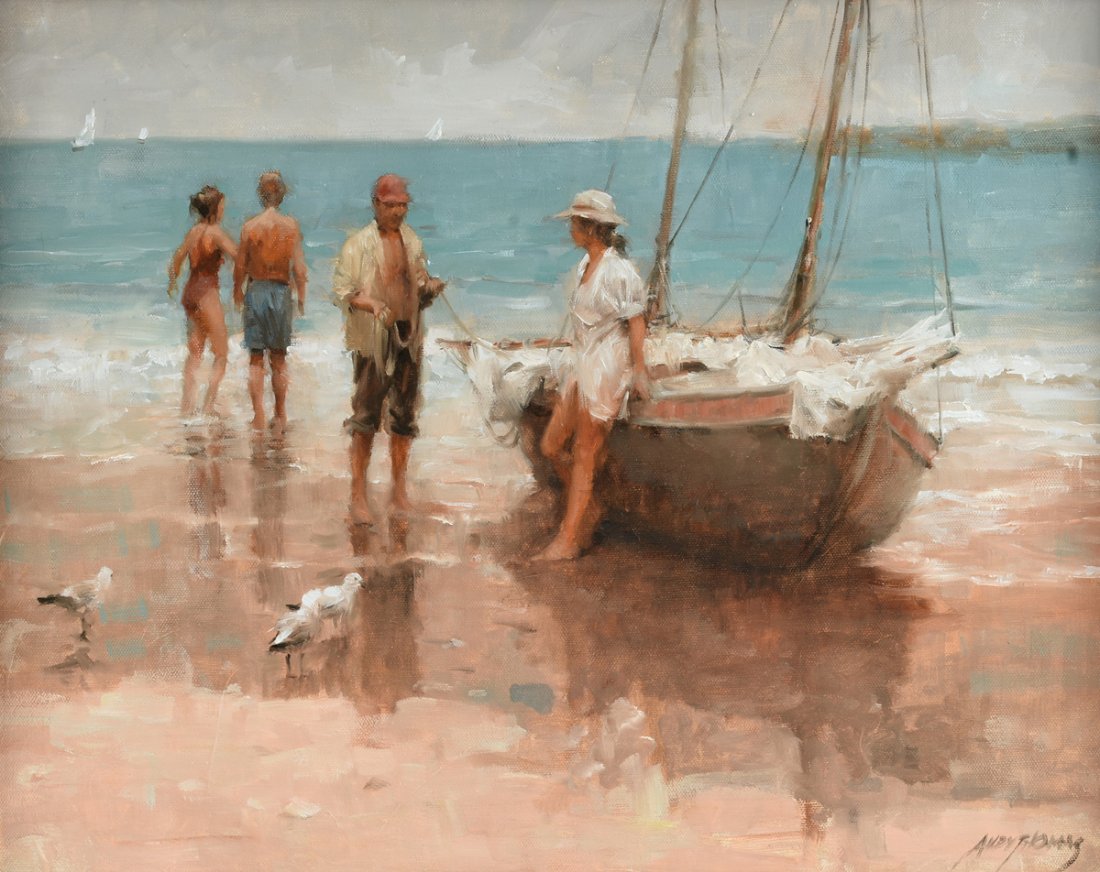 ANDY THOMAS (American b. 1957) A PAINTING, "Meeting at (1 of 10)