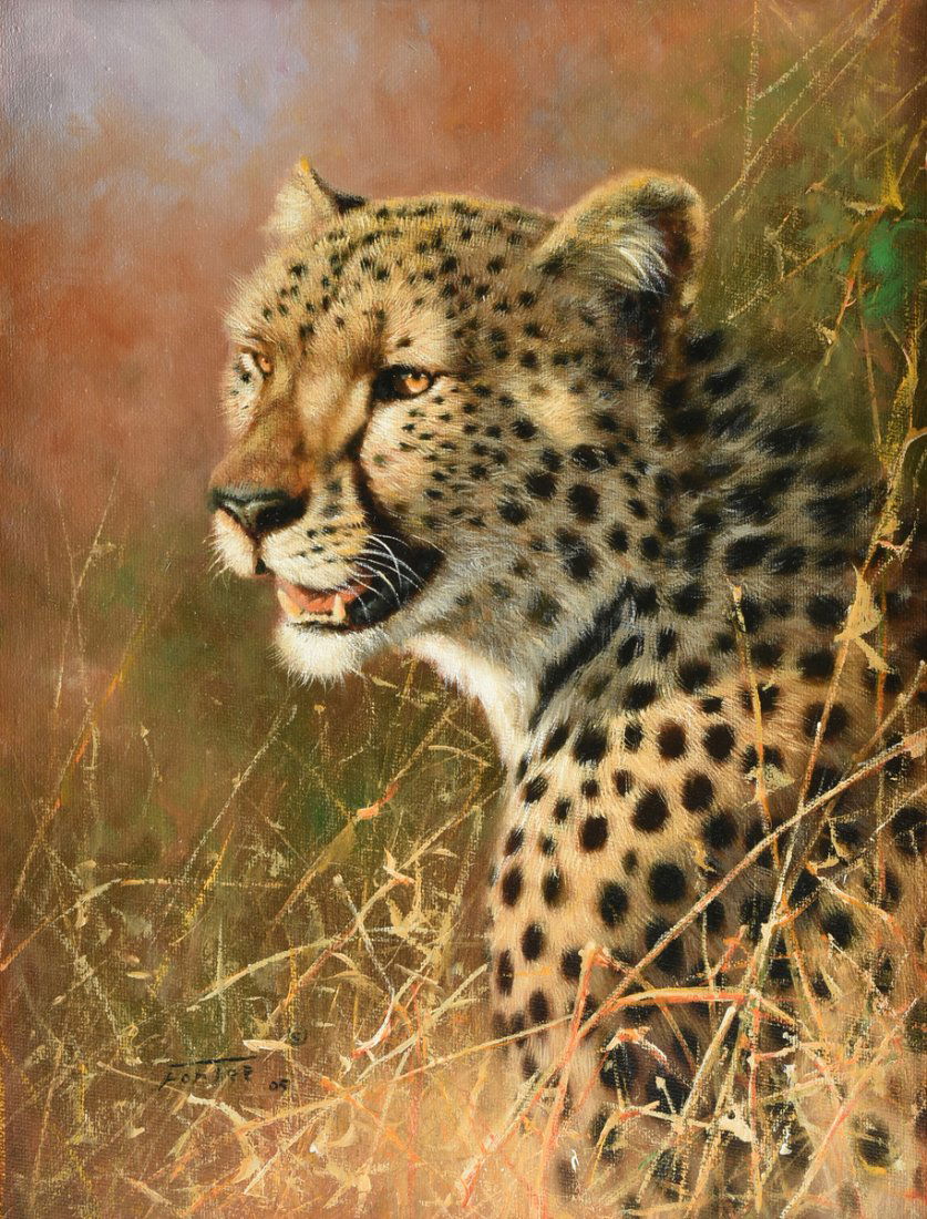 ERIC FORLEE (American b. 1949) A PAINTING, "Cheetah (1 of 10)