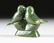 AN INUIT CARVED SPINACH JADE GROUP OF LOVE BIRDS - 3