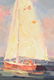 CALVIN LIANG (American b.1960) A PAINTING, "Sailboats - 6