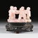 A VINTAGE CHINESE PINK QUARTZ CRYSTAL FIGURAL GROUP AND - 3