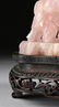 A VINTAGE CHINESE PINK QUARTZ CRYSTAL FIGURAL GROUP AND - 7