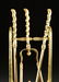 A FOUR PIECE VICTORIAN CAST BRASS FIREPLACE SET, - 4