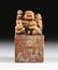 A CHINESE CARVED SOAPSTONE LAUGHING BUDDHA SEAL STAMP, - 2