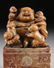 A CHINESE CARVED SOAPSTONE LAUGHING BUDDHA SEAL STAMP, - 3