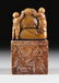 A CHINESE CARVED SOAPSTONE LAUGHING BUDDHA SEAL STAMP, - 7