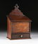 AN ANTIQUE AMERICAN CARVED WOOD AND BURL MAPLE VENEERED